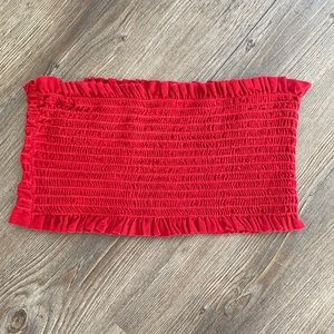 Red Bandeau Crop Top